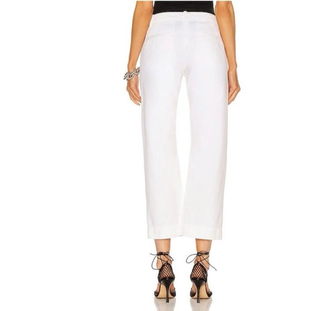 NILI LOTAN 100% Cotton White Crop Tomboy Pants Size 4 Button Fly - Picture 3 of 10